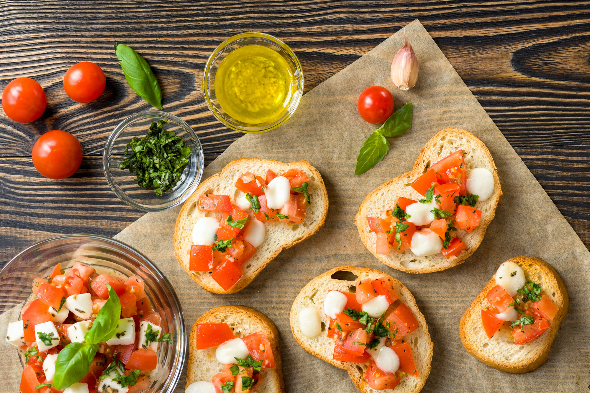 Featured image for “Bruschetta with Basil Antipasto”