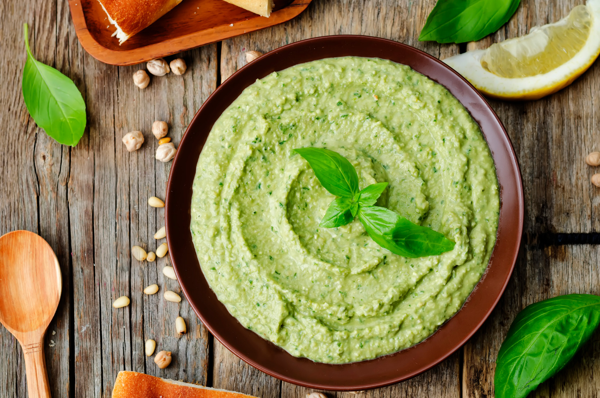 Featured image for “St. Patrick’s Day Basil Hummus”